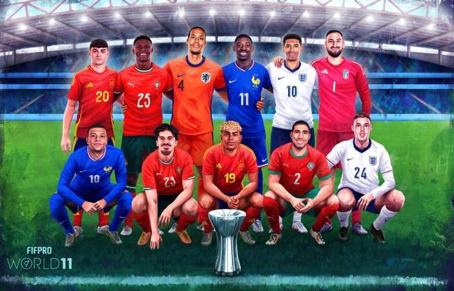 FIFA最佳阵容中场候选：维蒂尼亚、维尔茨、佩德里、帕尔默在列